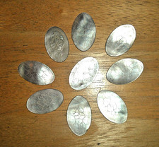 Antique Chinese Gaming Counters in Mother of Pearl, Nine in total