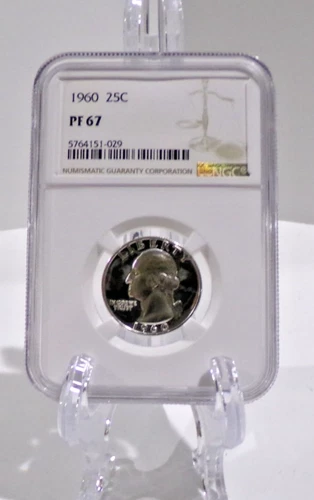 1960 George Washington 90% Silver Quarter Graded NGC PF 67