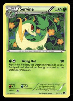 Servine 7/113 Uncommon Legendary Treasures Pokemon Lightly Played