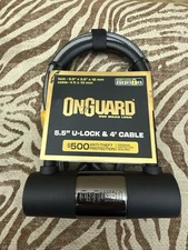 OnGuard U-Lock 4-Foot Cable Anti-theft Protection Bike Lock Rating 4 New
