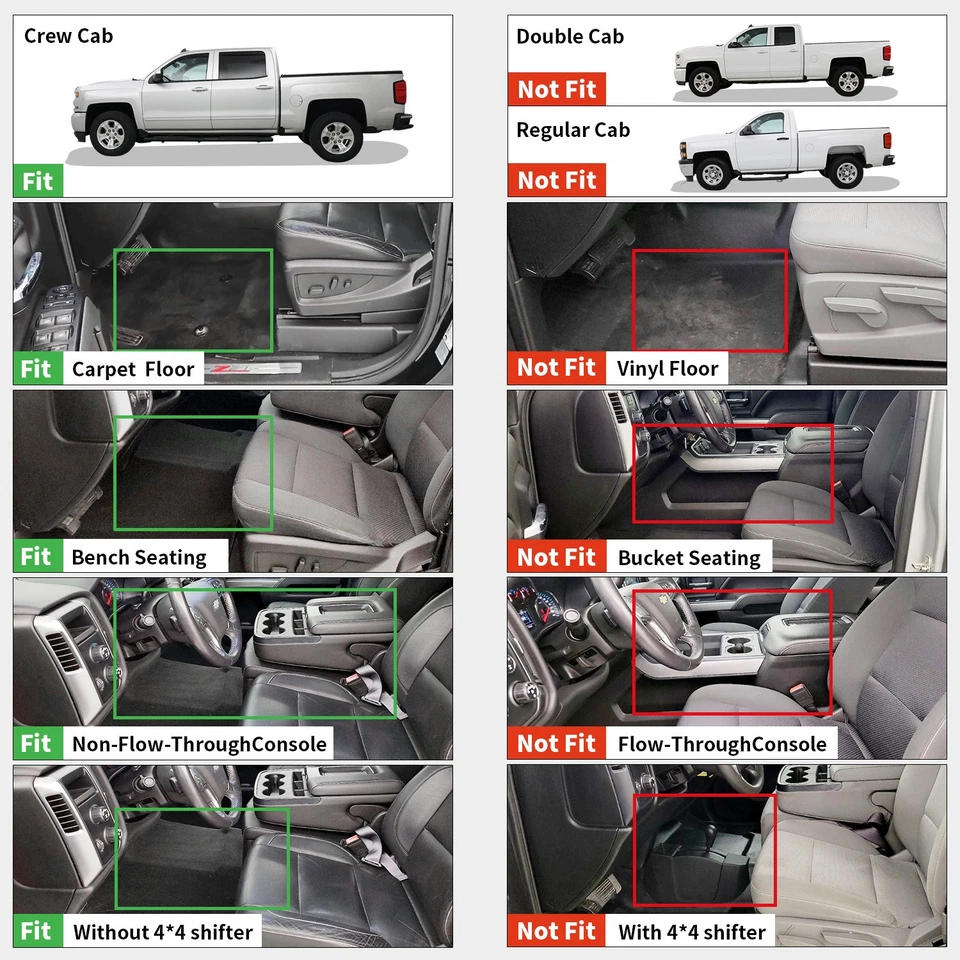 Floor Mats for Chevrolet Silverado 1500 / GMC Sierra 1500 2014-2018 Crew Cab - Image 2 of 4