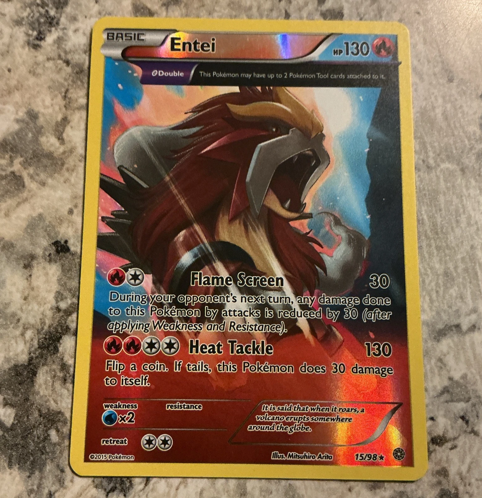 The Pokémon Company Entei 15/98 XY Ancient Origins Holo Rare Basic 130HP ΘD