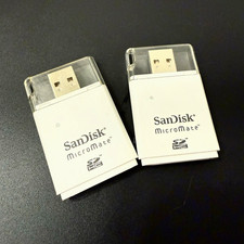SanDisk microMate USB Card Reader Adapter, Supports SD/SDHC, White, 2 Pack