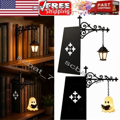 Library Lantern-Decorative Bookshelf Lighting, Ghost Bookshelf Lantern Hanging