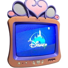 Rare Vintage Disney Princess Pink 13” CRT Retro TV Tested No Remote DT1350-P