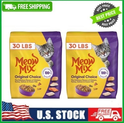2 Bag Meow Mix Original Choice Dry Cat Food, 30 lb. Bag
