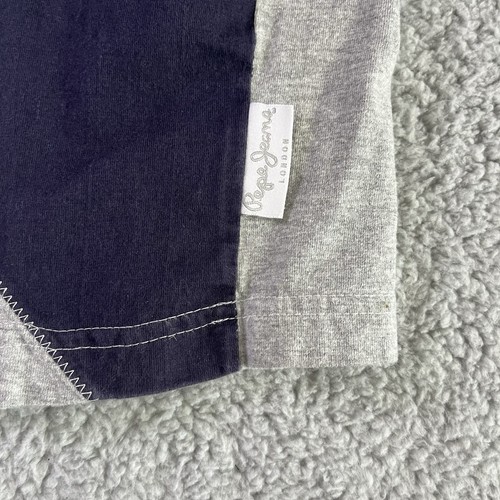 VTG Pepe Jeans London 73 T-shirt 2XL Navy,Gray,Cream Y2K Embroidered Spell-Out - Photo 4/9
