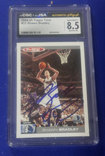 Dallas Mavericks SHAWN BRADLEY  SIGNED 2004 Topps Total Card  CGC 8.5  AUTO 10