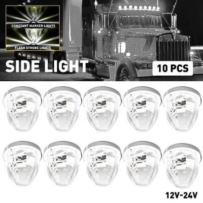 10X White LED Watermelon Light Clear Truck Trailer Strobe Side Marker Lamp EPM