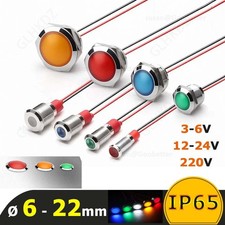 6mm-22mm Metal Indicator Pilot Dash Light Lamp Terminal Screw Panel Car Boat LED
