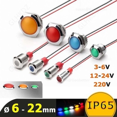 LED Kontrollleuchte 3V - 220V Leuchtmelder Signallampe Signalleuchte Warnlampe