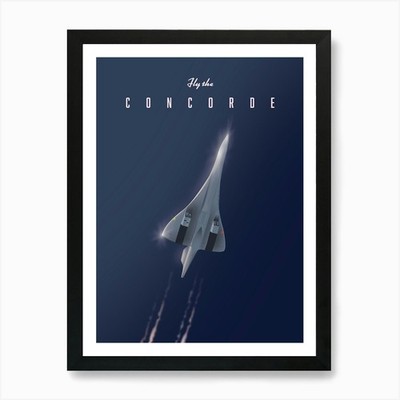 Fly The Concorde Kunstdruck gerahmt Wandbild Poster Leinwanddruck Bild