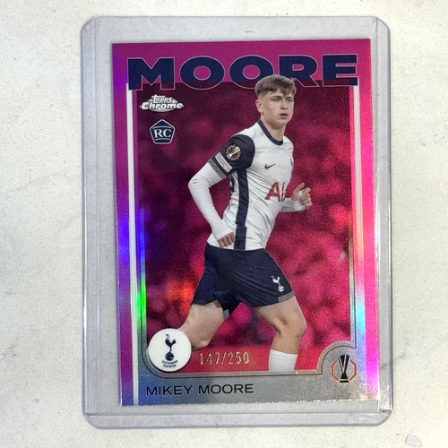 2024-25 Topps Chrome Uefa #199 Mikey Moore Pink Refractor /250 Rookie Rc