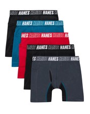 Hanes Moves Boys' Anti-Chafe Long Leg Boxer Brief Underwear,