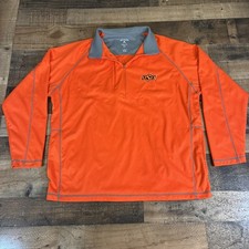Oklahoma State Cowboys Mens Orange 1/4 Zip Pullover Mock Neck Antigua Xtra Lite