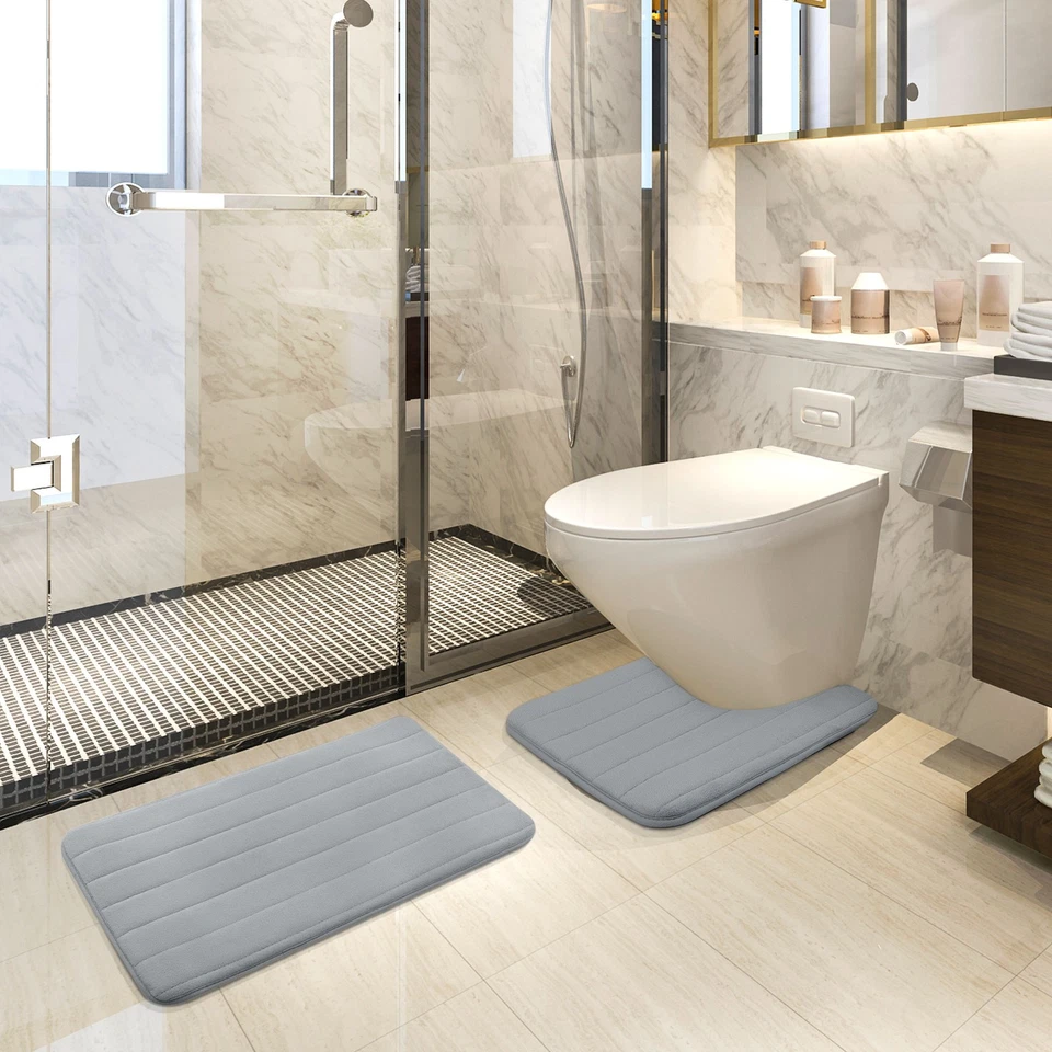 Juego de alfombrillas antideslizantes de espuma viscoelástica lavables para ath & pedesta azul 2 en 1 Foto 3 de 4