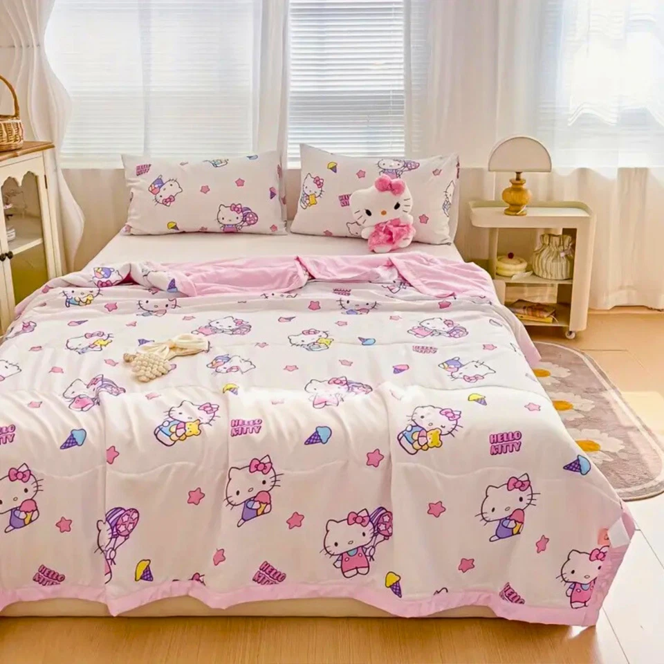 Sanrio Hello Kitty Queen Quilted Comforter Lightweight Authentic Cotton Bedding - Image 3 of 4
