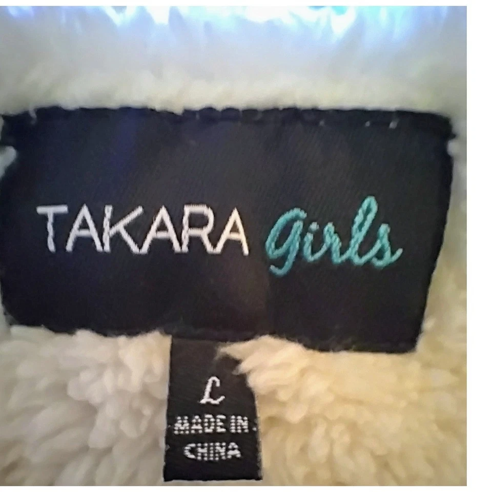 TAKARA NIÑAS L Azteca Sherpa Chaleco Sin Mangas Plumero Chaqueta Frente Abierto Boho Acogedor Foto 4 de 4