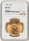 1924 $20 Saint Saint-Gaudens Double Eagle NGC MS66+