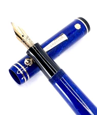 Wahl Eversharp Flex Nib Gold Seal Personal Point Fountain Pen - Lazulitic Blue