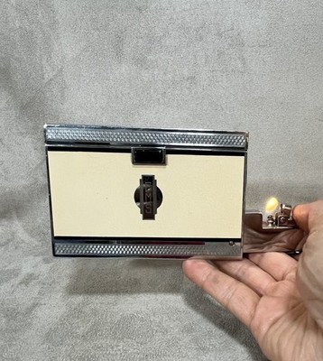 Working Vintage Ronson Beauticase Cigarette Case Lighter Combo Ivory Enameled