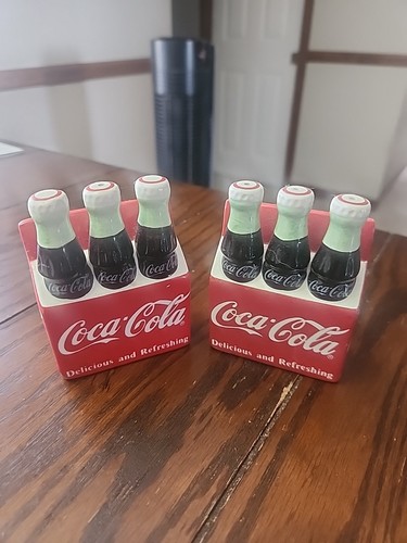 Coca Cola six pack salt and pepper shakers coke official licensed 2000 SEE PHOTO
