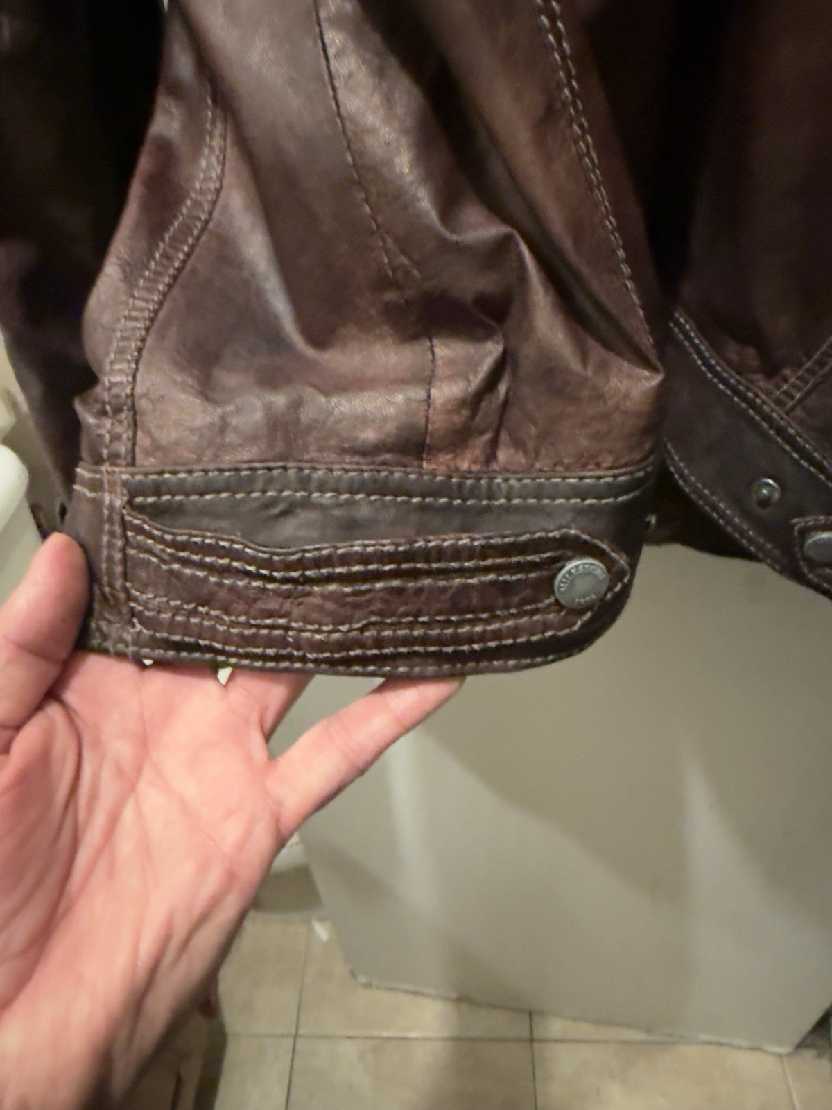 Milestone Lambskin Leather Jacket. Brown Distress… - image 10