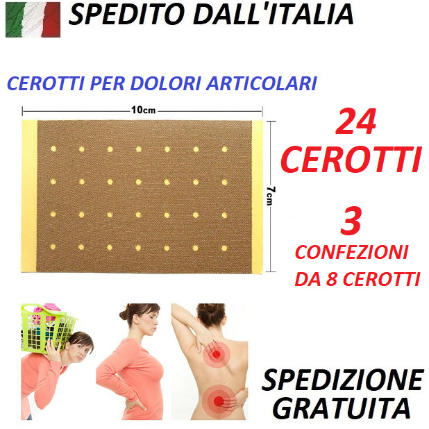 24 CEROTTI ANTIDOLORIFICI ARTICOLARI MUSCOLARI BALSAMO DI TIGRE RISCALDANTE