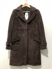 Patrizia Pepe Brown Cotton Textured Coat It 42 Uk 10