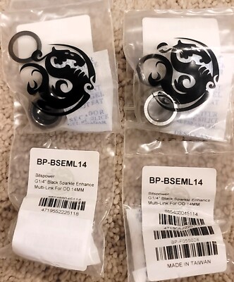 Lot of 4 Bitspower G1/4'' Black Sparkle Enhance Multi-Link For OD 14MM BP-BSEML14