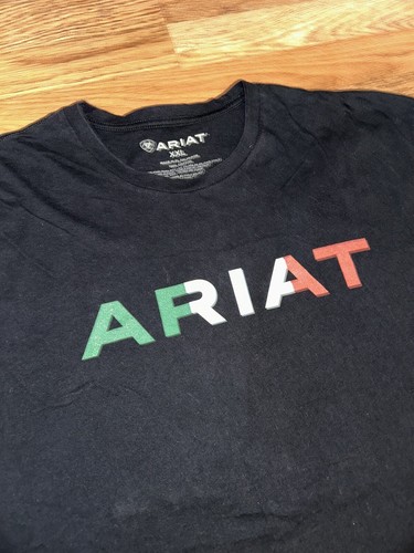 Ariat Boots Black Viva Mexico Graphic Spellout T-shirt Size Men’s Xlarge Used - Picture 3 of 6