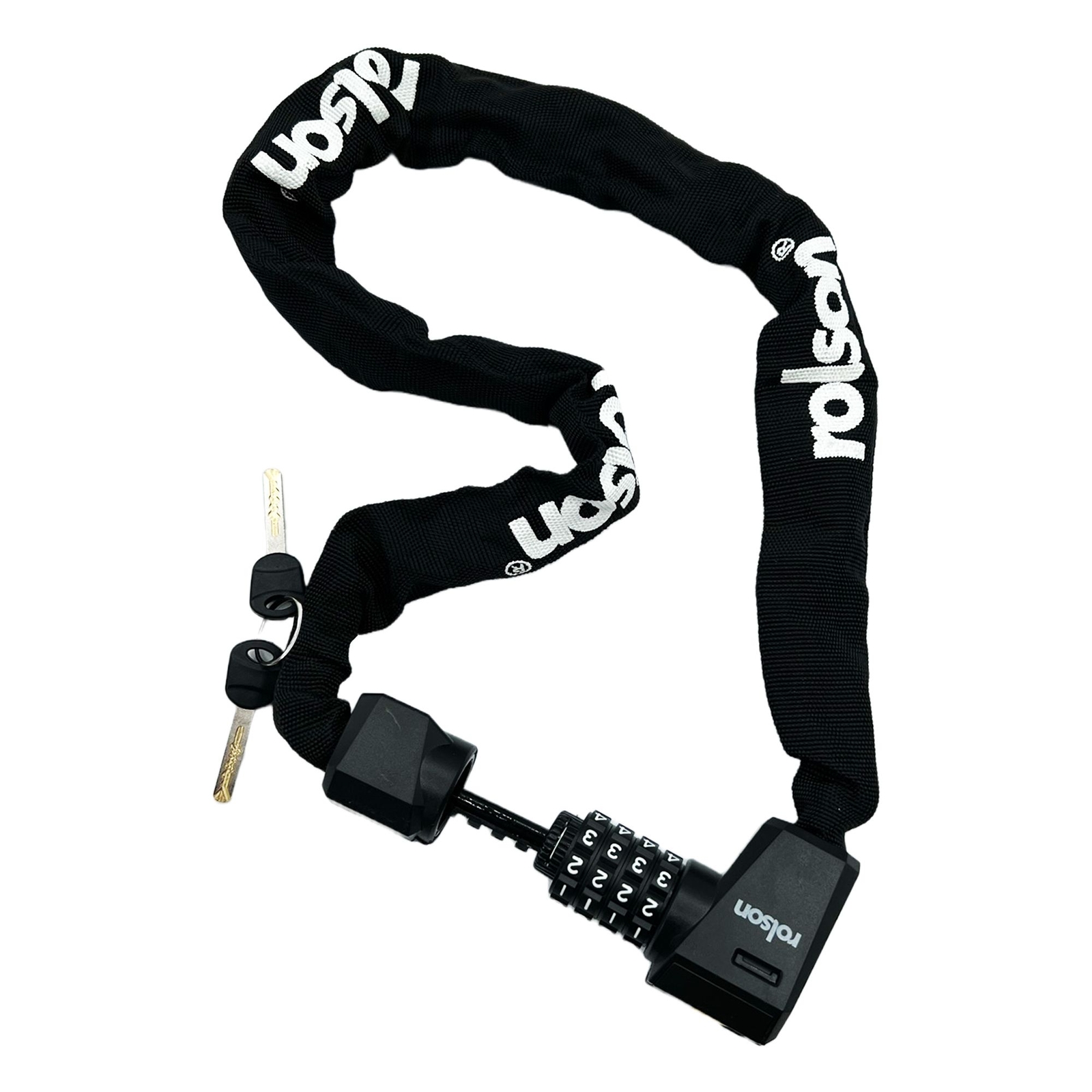 Rolson Dual Locking Combination and Keyed Bike Lock 66720 with LED Illumination