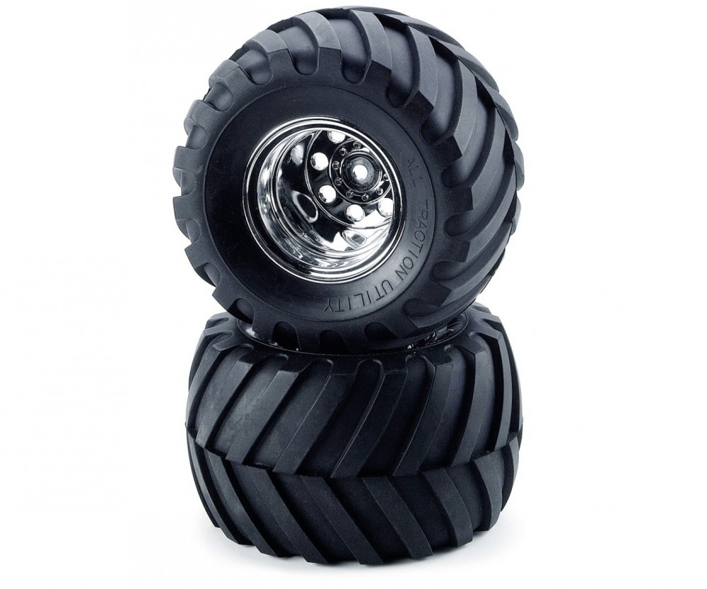 Tamiya 309805618 - Tires + Rims (L&R) Front - New