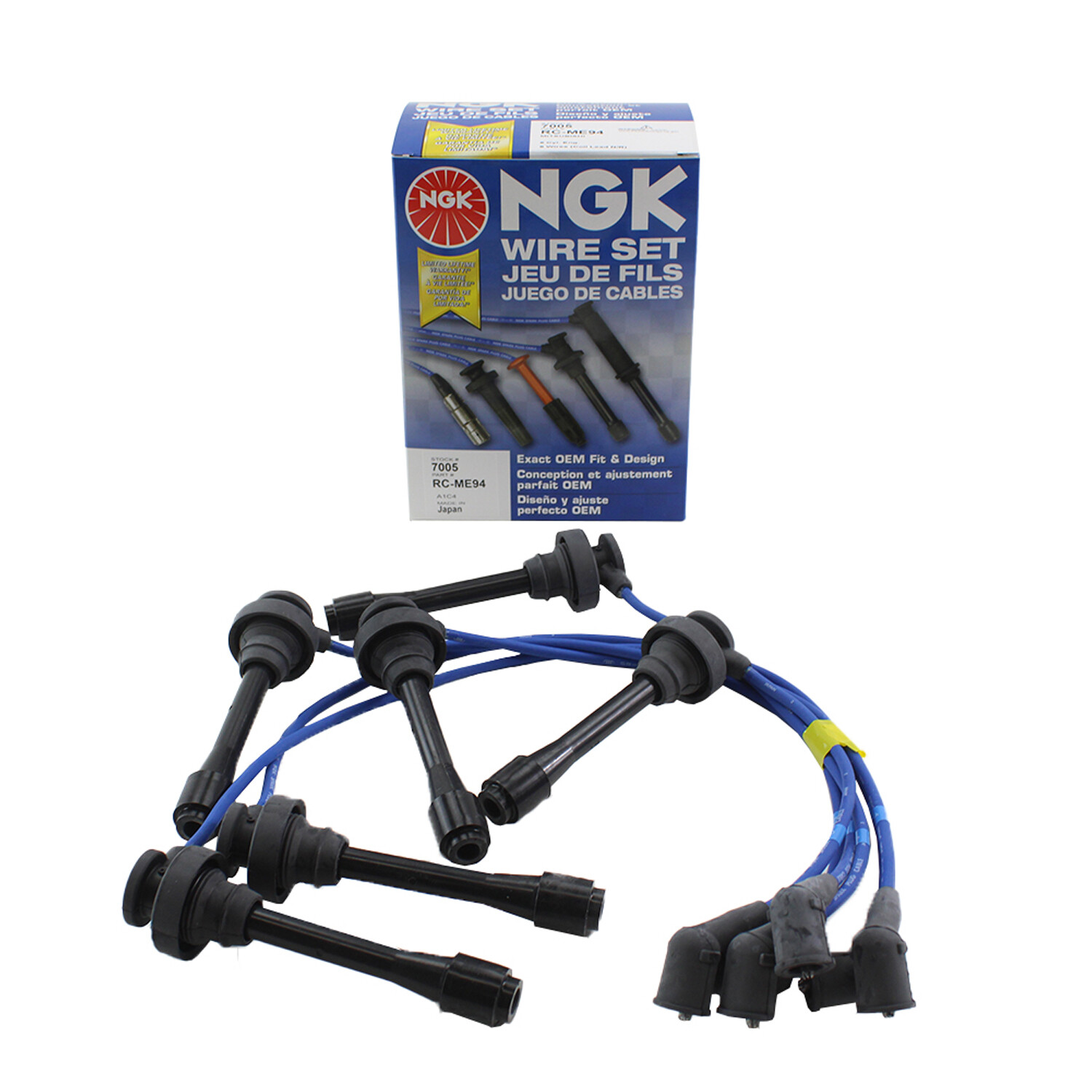 For Mitsubishi Montero Sport Spark Plug Wire Set Blue Silicone Specific NGK 7005