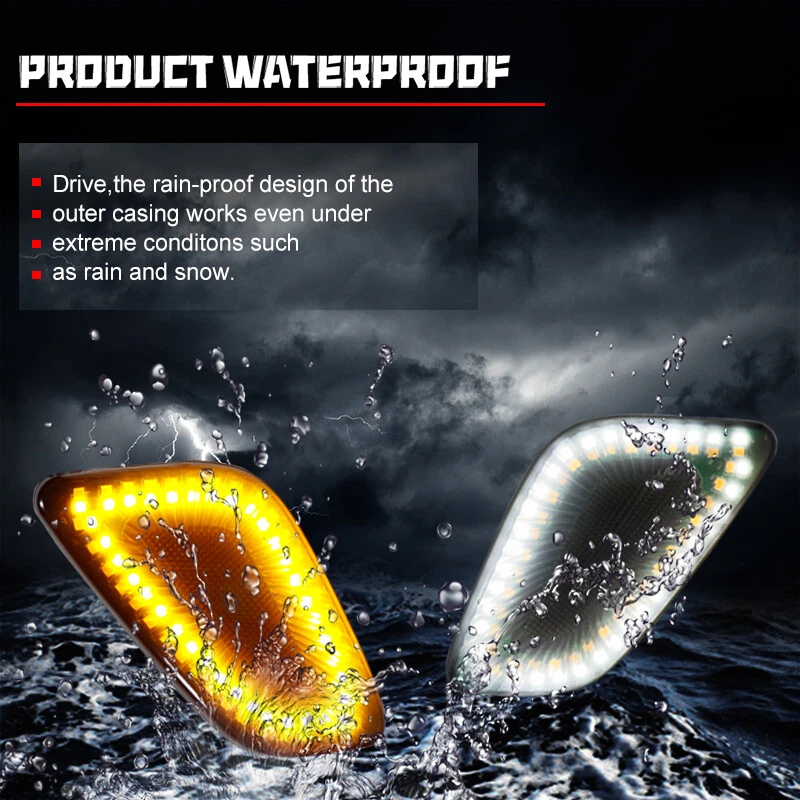 Luces LED marcadoras laterales LED ámbar ahumado y blanco para Jeep Wrangler 97-06 Foto 4 de 4