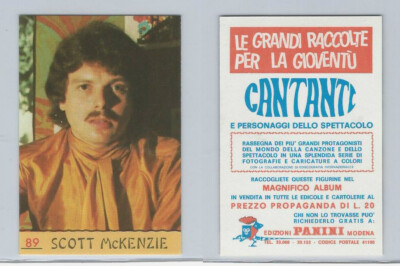 1968 Panini, Cantanti Music Artists Card, #89 Scott McKenzie, ZQL