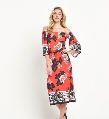 Orange Floral Dress Size 12 BNWT South 