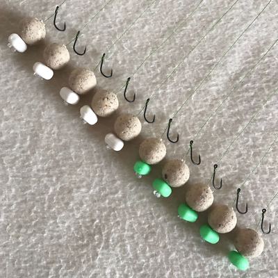 10 X HAIR RIGS LOADED WITH 15mm DYNAMITE BAITS WHITE CHOC COCONUT CREAM BOILIES 