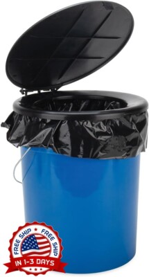 Cubo de inodoro portátil con 3 bolsas para facilitar la limpieza y asa de transp