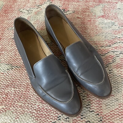 EVERLANE The Modern Loafer Womens Leather Shoes Gray Size