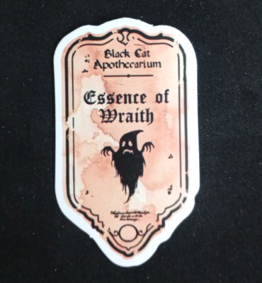 Black Cat Apothecarium Essence Of Wraith Sticker 2 & 3/8 x 1 & 3/8''