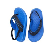 WONDER NATION Boys Size 5-6 Sport Flip Flops Slippers Comfort Sandals Blue