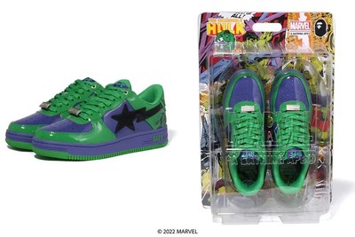 Size 7 - A Bathing Ape Bapesta x Marvel Low Hulk