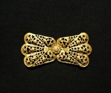 Antique Gold plated filigree Silver Belt Buckle