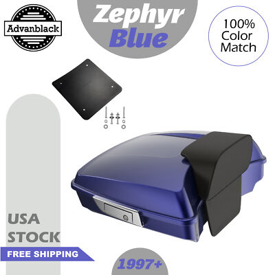 ZEPHYR BLUE Advanblak Razor Rear Trunk Luggage Pad For 97+ Harley