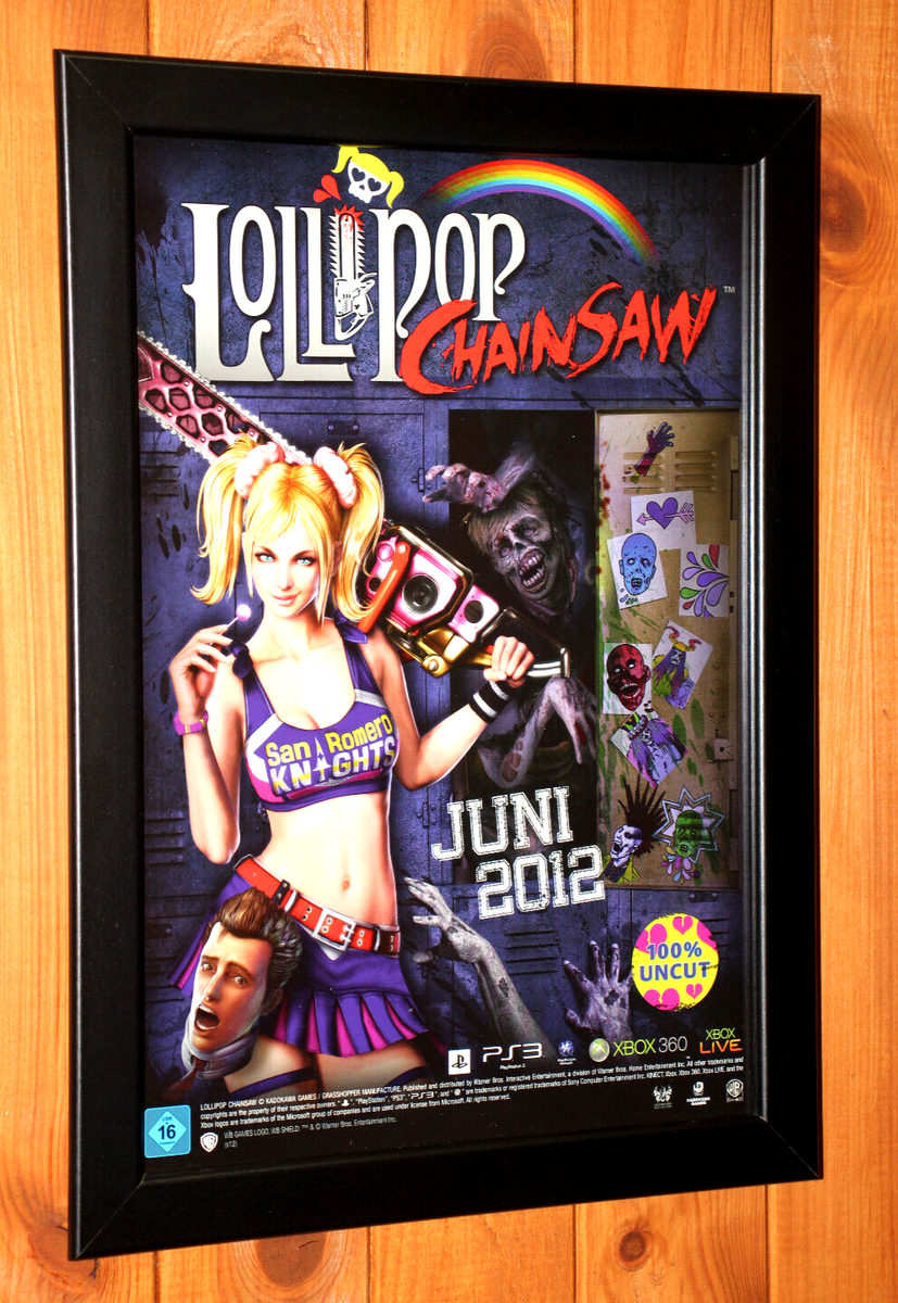 Lollipop Chainsaw PS3 Xbox 360 Old Rare Small Promo Poster / Ad