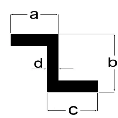 (5,20€/m) Alu Z-Profil 20x20x20x2mm ELOXIERT 2m Aluminium