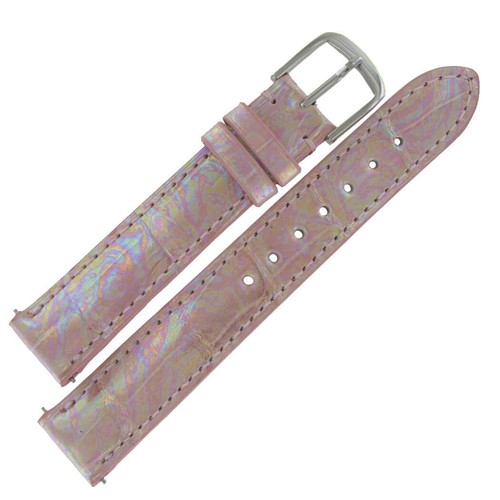 Hadley Roma LSIA101 16mm Pastel Pink Genuine Alligator Watch Band Ladies Strap