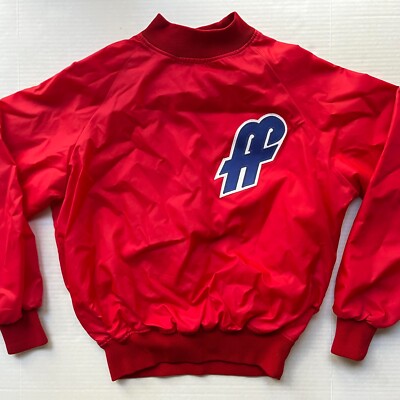 VTG Harvard Clothing Windbreaker Athletic Otterwear Pullover Mens L Red FF Logo
