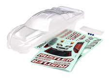 Traxxas 3753 Clear Body Requires Painting w/Decal Sheets / Wing for Rustler 2WD